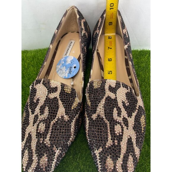 NEW Alex Marie Womens Leopard Print Embellished Loafers Size 5.5 Medium Heel - Picture 6 of 7